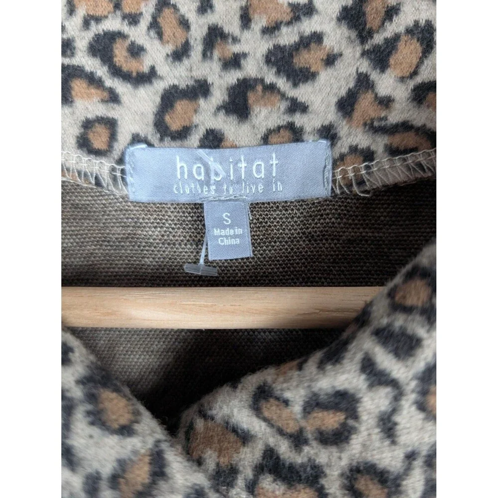 Habitat Jacket Womens Small Leopard Print Button‎ Front Animal Pattern Coat